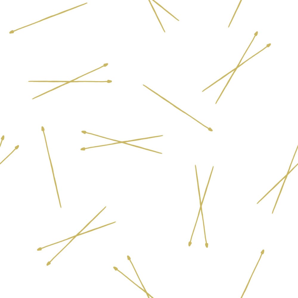 Golden Knitting Needles Pattern by Charlotte Trudgett — canvas wall art