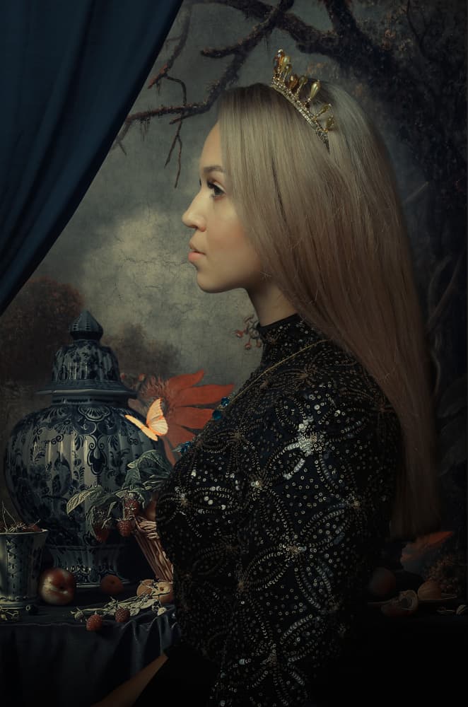 Regal Woman Profile by Paul Adrian Chis — canvas wall art