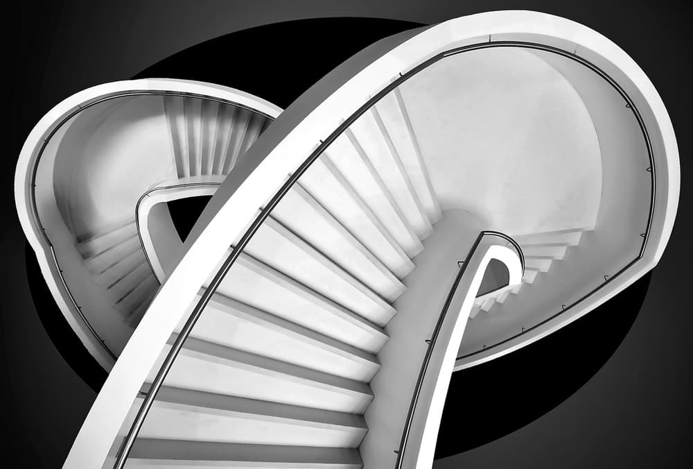 Intertwined Spiral Stairs by Henk van Maastricht — canvas wall art