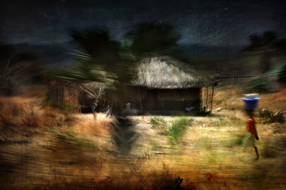 African Village Walk by Antonio Grambone — canvas wall art