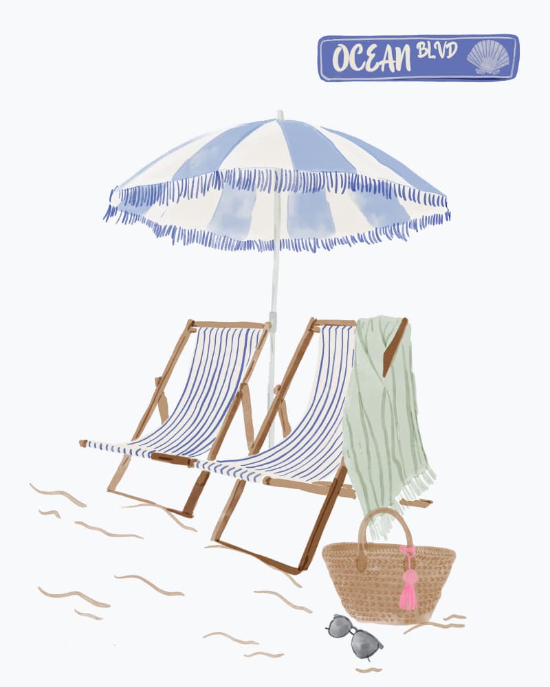 Ocean Boulevard Beach by Radhika Modi — canvas wall art