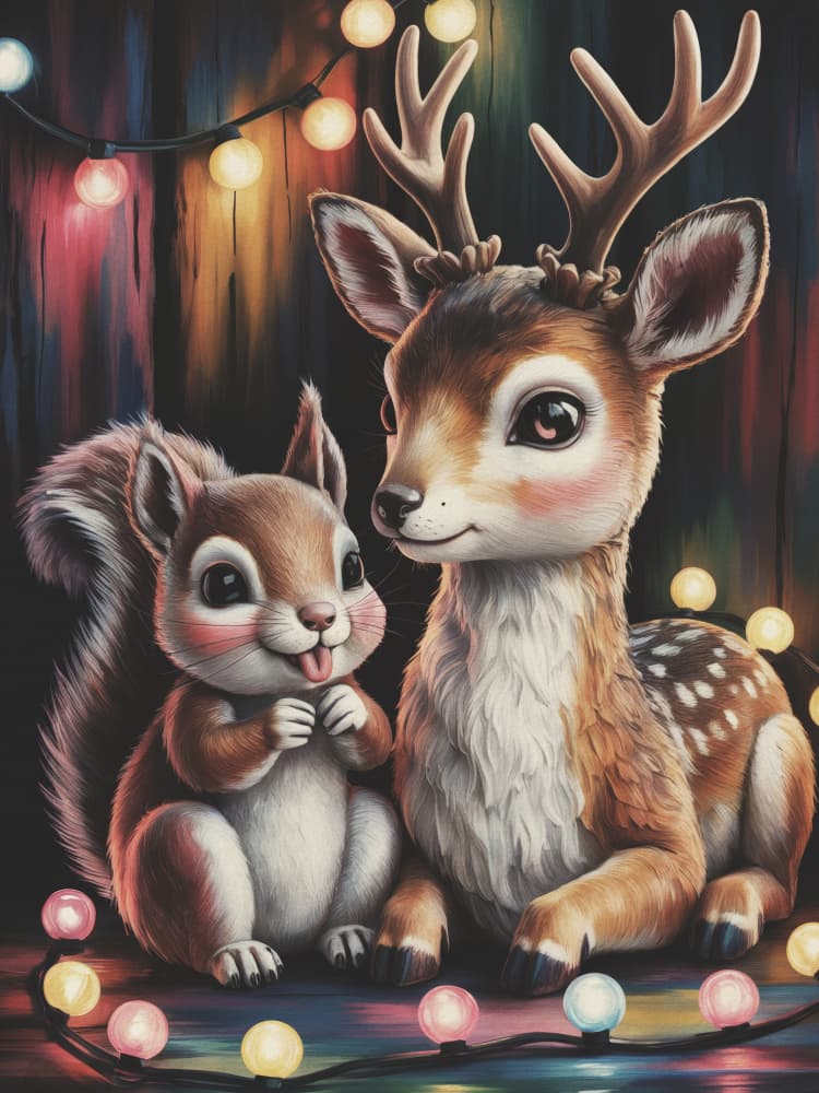 Festive Forest Friends by Andreas Magnusson — canvas wall art