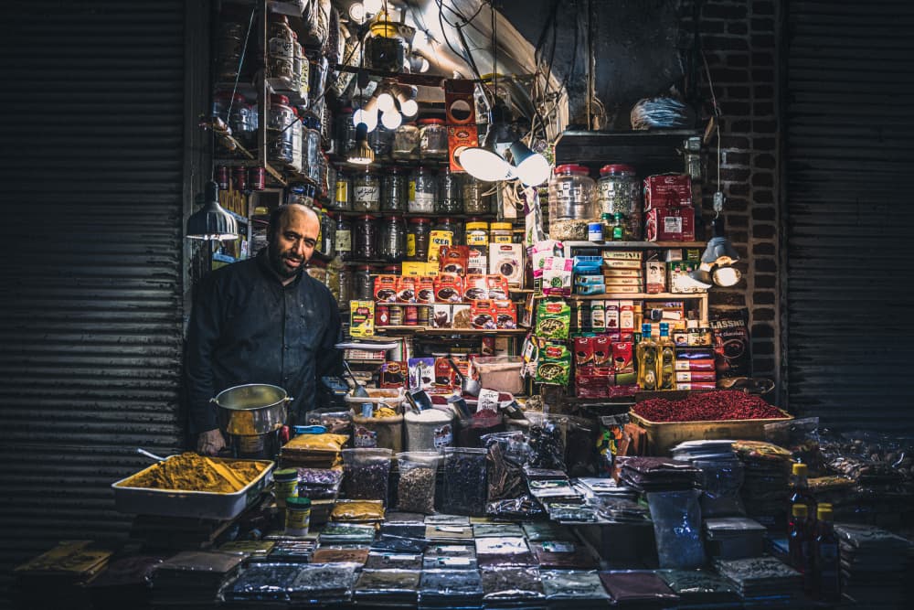 Bazaar Spice Merchant by Marco Tagliarino — canvas wall art