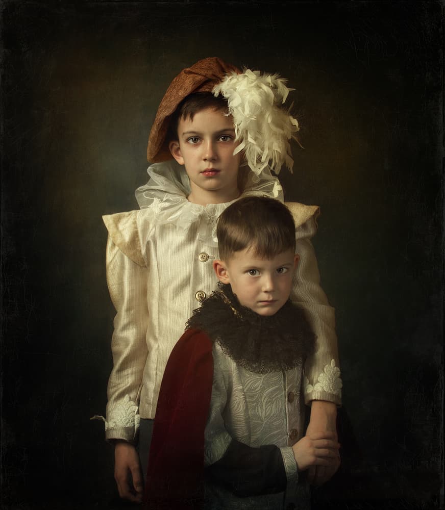 Baroque Brothers Portrait by Svetlana Melik-Nubarova — canvas wall art