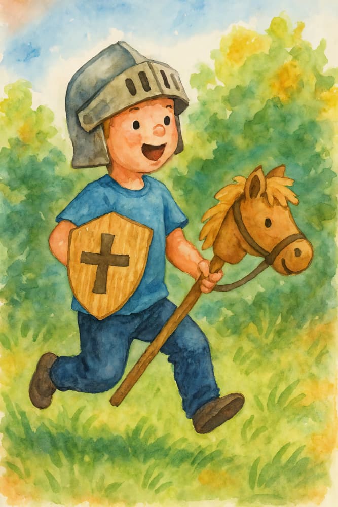 Little Knight's Adventure by Natalie Bruns — canvas wall art
