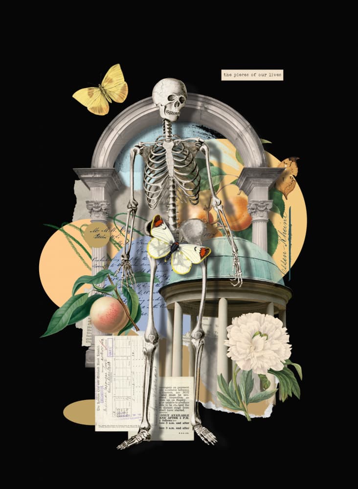 Surreal Skeleton Garden by Marja van den Hurk — canvas wall art
