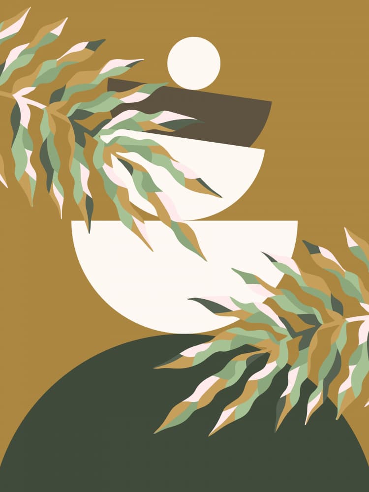 Earthy Tropical Geometrics by Little Dean — canvas wall art