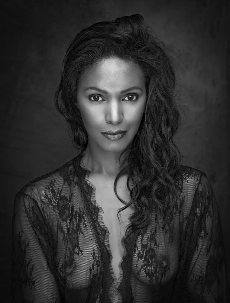 Sensual Lace Portrait by Luc Stalmans — canvas wall art