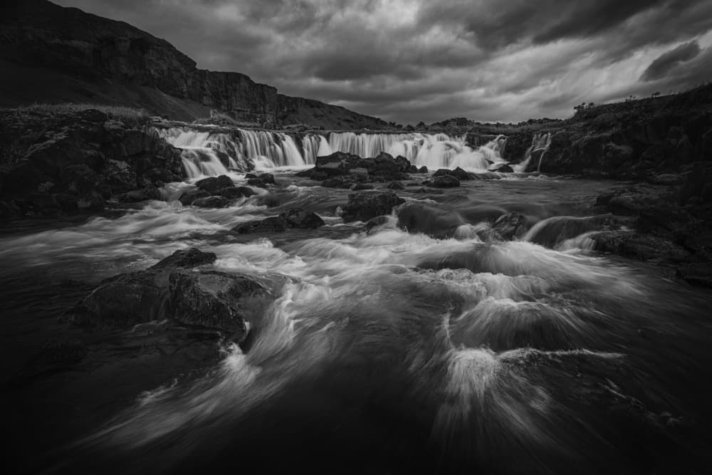 Dramatic Flowing Waterfall by Lydia Jacobs — canvas wall art
