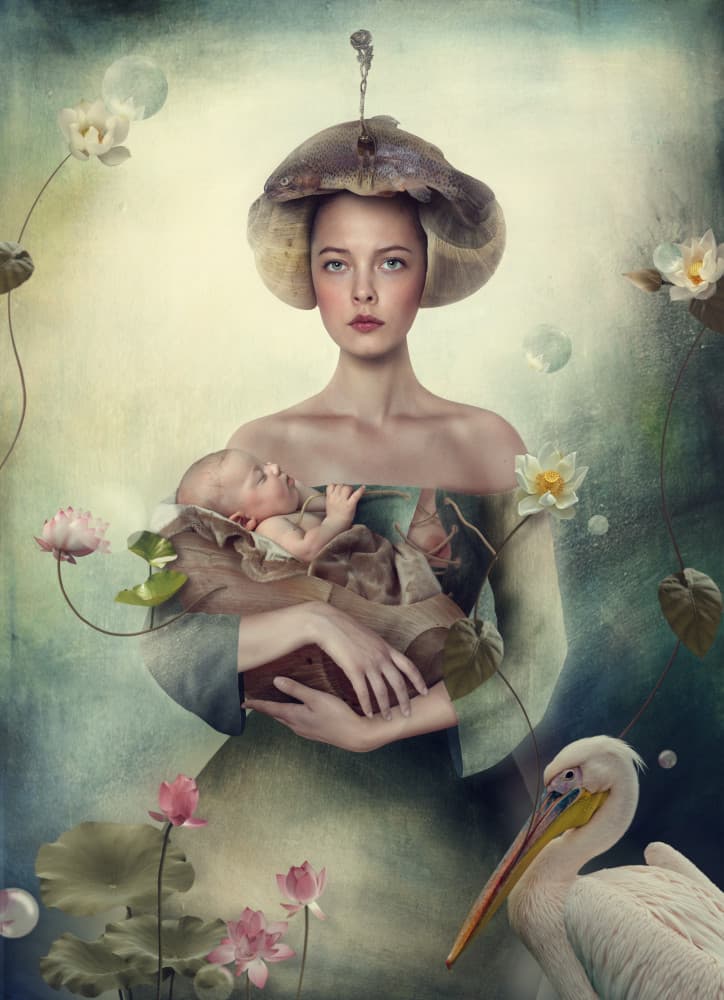 Lotus Mother and Child by Svetlana Melik-Nubarova — canvas wall art
