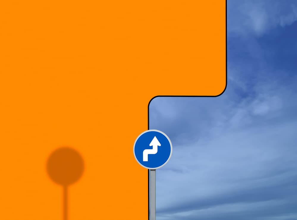 Orange Sky Curve Sign by Alfonso Novillo — canvas wall art
