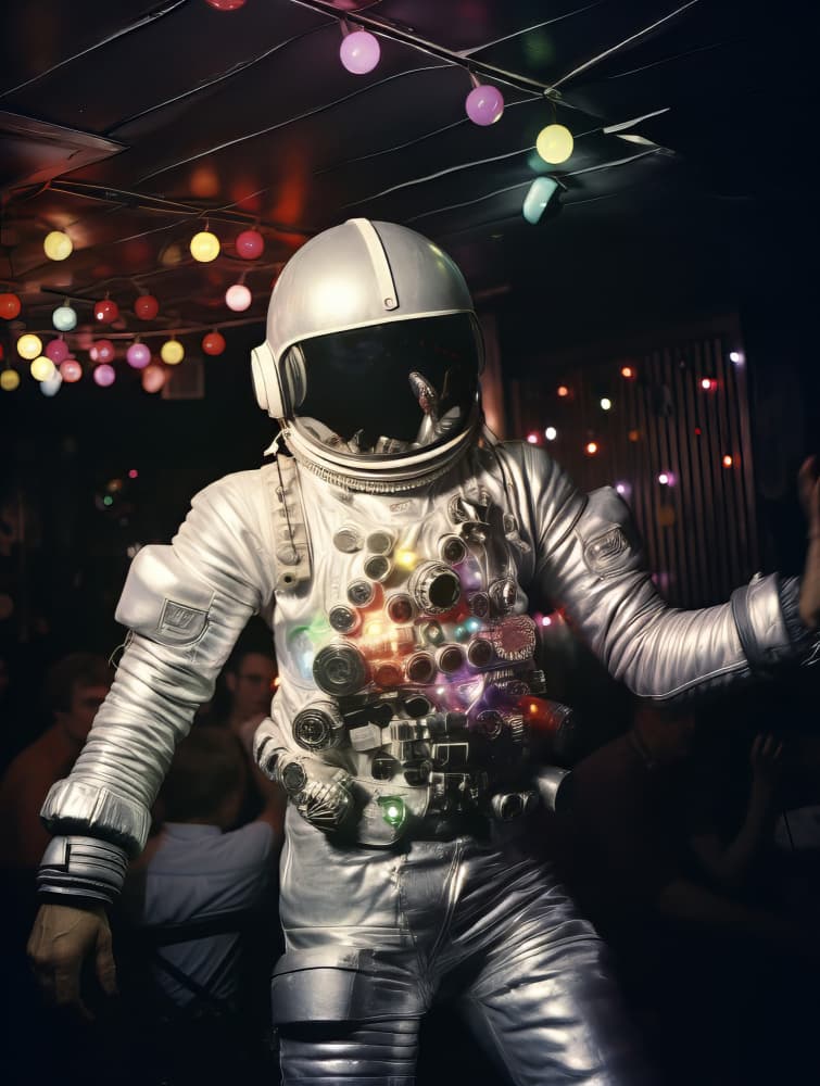Dancing Astronaut Disco by Bilge Paksoylu — canvas wall art