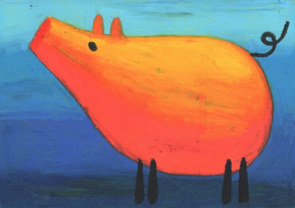 Oil Crayon Animal Art Drawing Sketch 52 by Kulik — canvas wall art