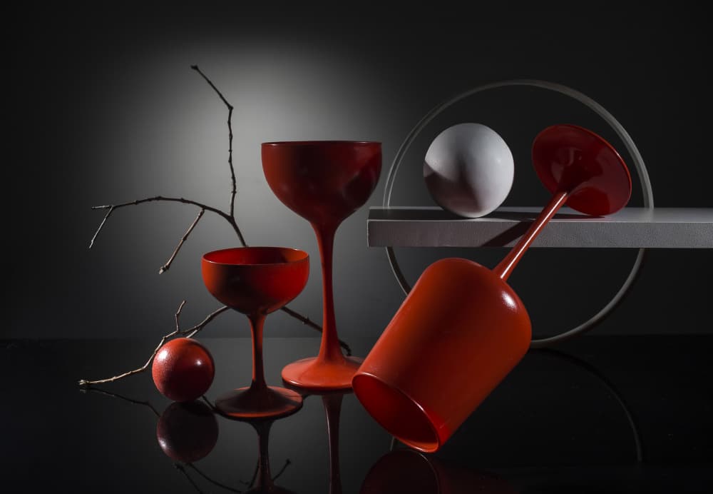 Modern Red Still Life by Evgeniy Popov — canvas wall art