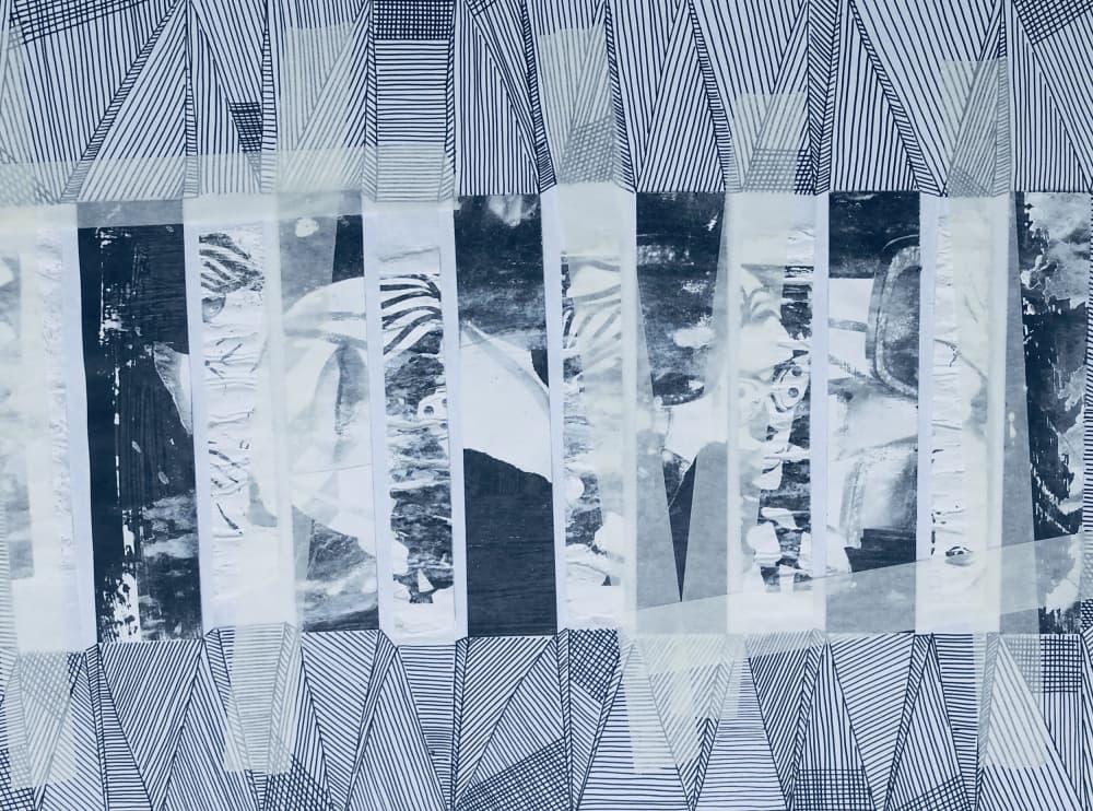 Abstract Geometric Collage by kellymariesmith — canvas wall art