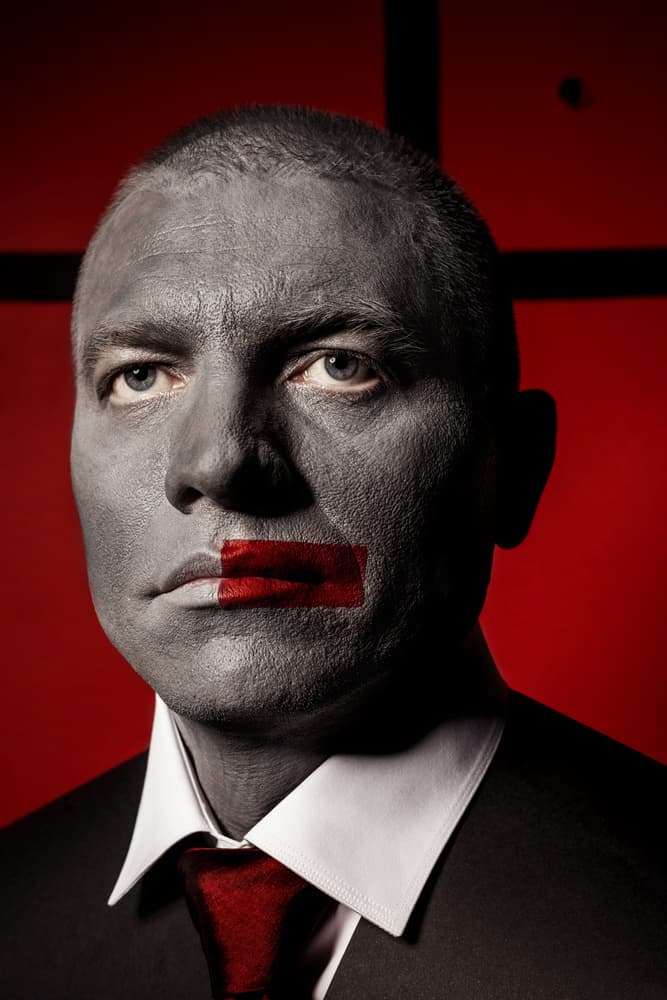 Silenced Man Portrait by Photographer — canvas wall art
