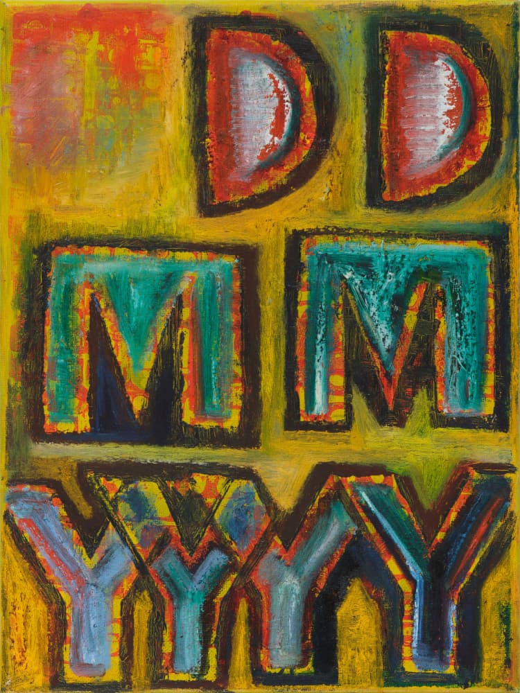 Bold Date Typography by dirk kruithof — canvas wall art