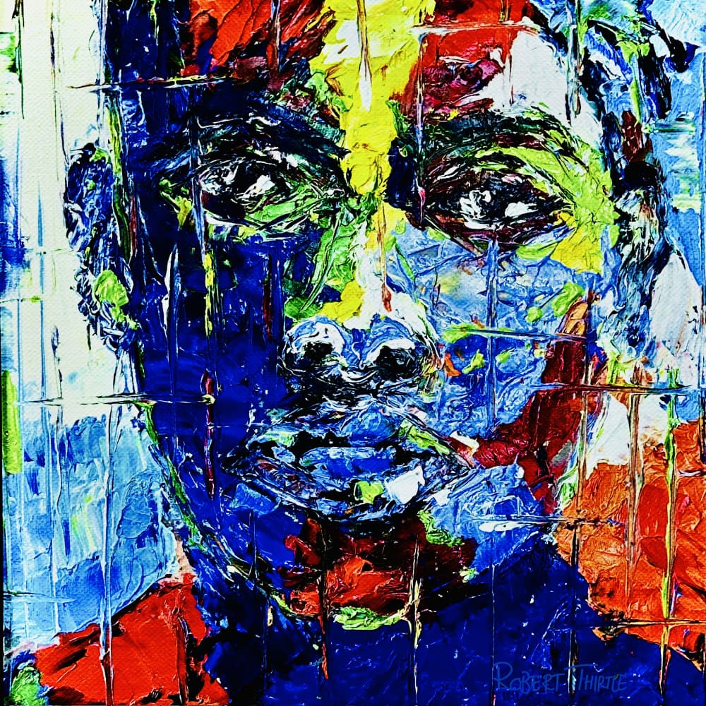 Colorful Abstract Face by Robert Thirtle — canvas wall art