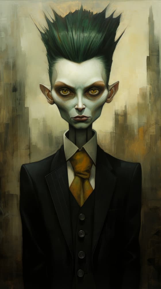 Stylized Gentleman Cityscape by Bilge Paksoylu — canvas wall art
