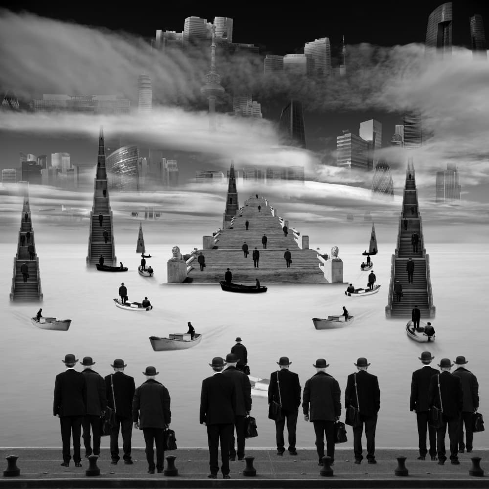 Surreal City Journey by George Digalakis — canvas wall art