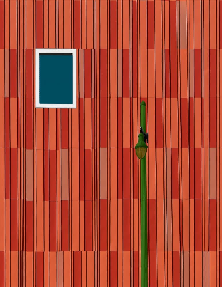 Orange Wall Green Post by Arnon Orbach — canvas wall art