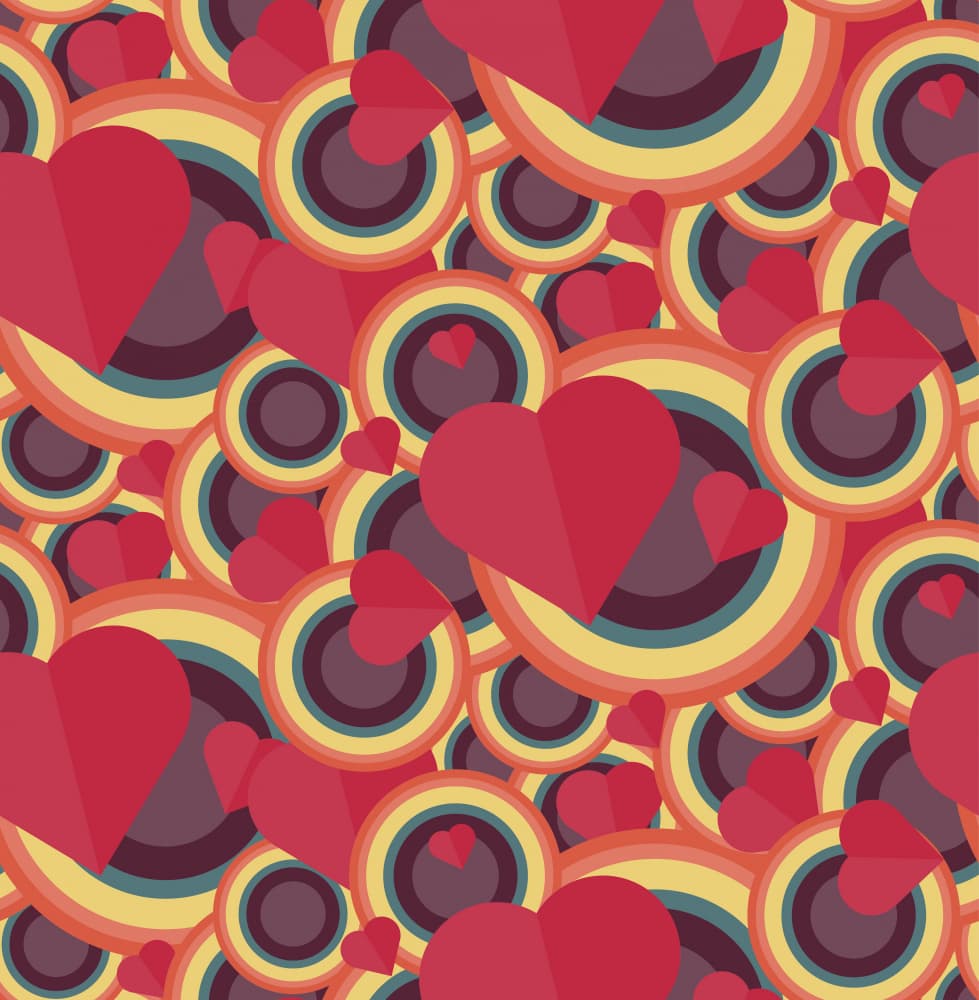Retro Love Pattern by Marika Barsrsind β canvas wall art