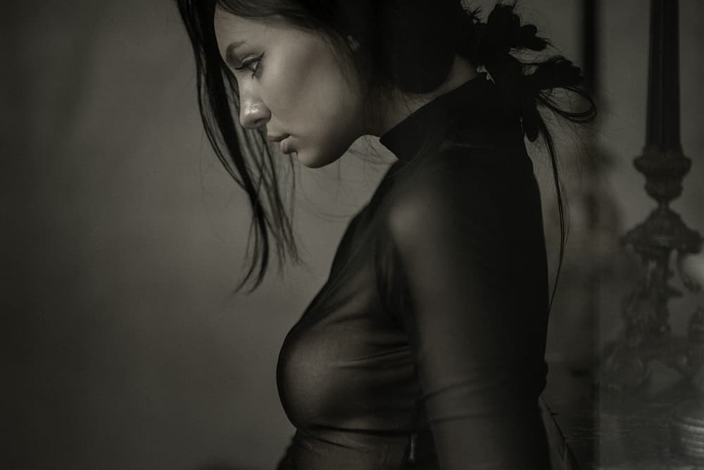 Pensive Young Woman by Chris Bos — canvas wall art