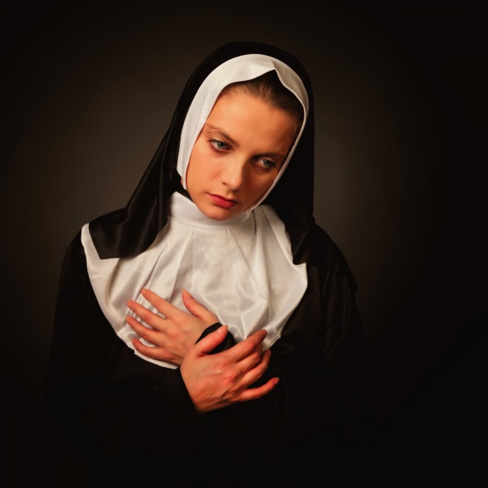 Pensive Nun Portrait by Alexandra Fira — canvas wall art