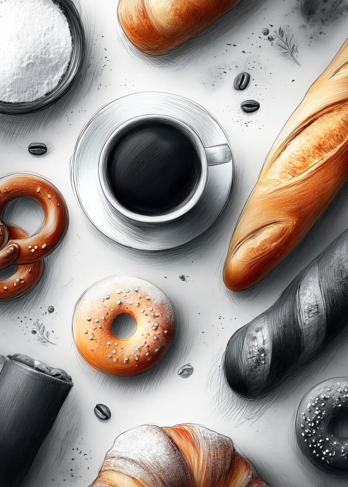 Coffee and Bakery Delights by Justyna Jaszke — canvas wall art