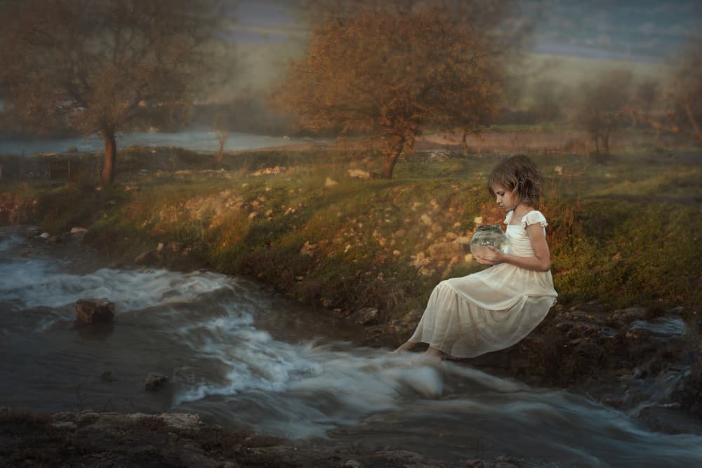 Dreamy River Child by Gabrielle Halperin — canvas wall art