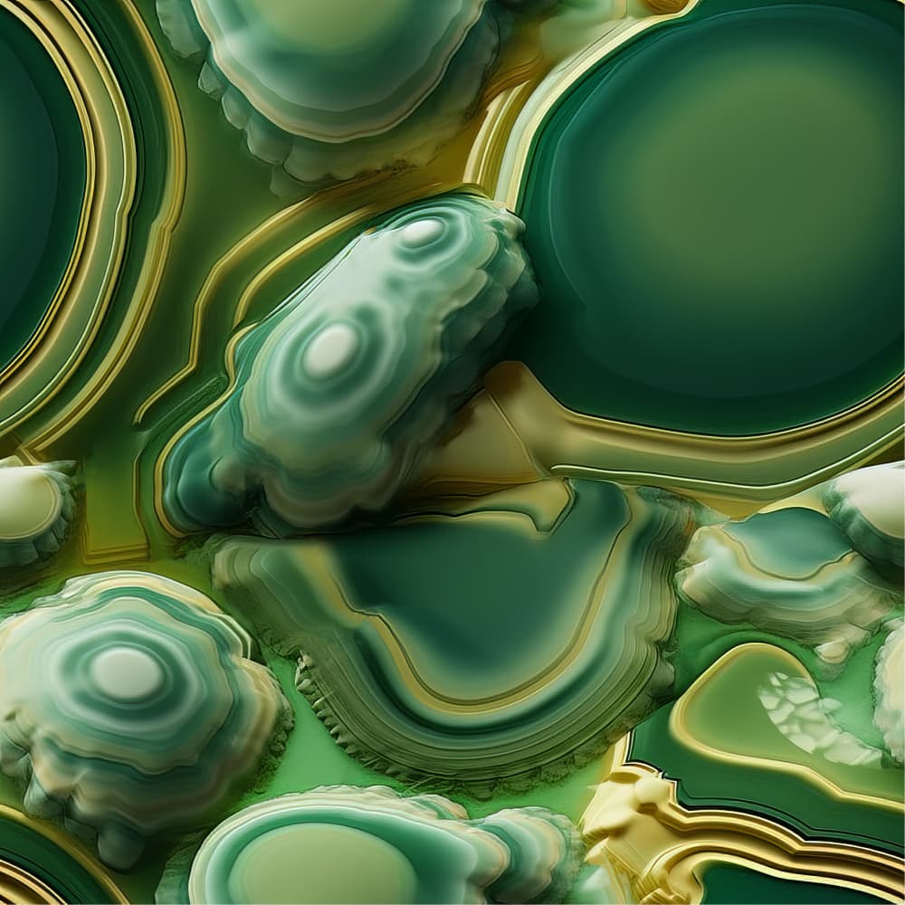 Emerald Gold Flow by Bilge Paksoylu — canvas wall art