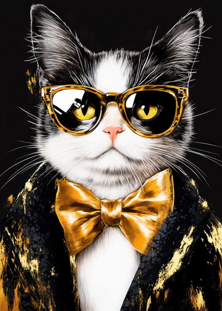 Hipster Cat 4 by Justyna Jaszke — canvas wall art
