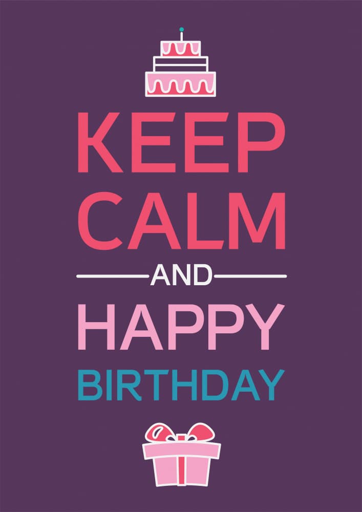 Keep Calm Birthday by Marika Barsrsind β canvas wall art