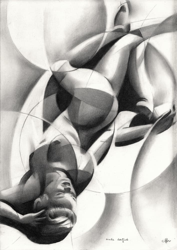 Abstract Nude Curves by Corné Akkers — canvas wall art