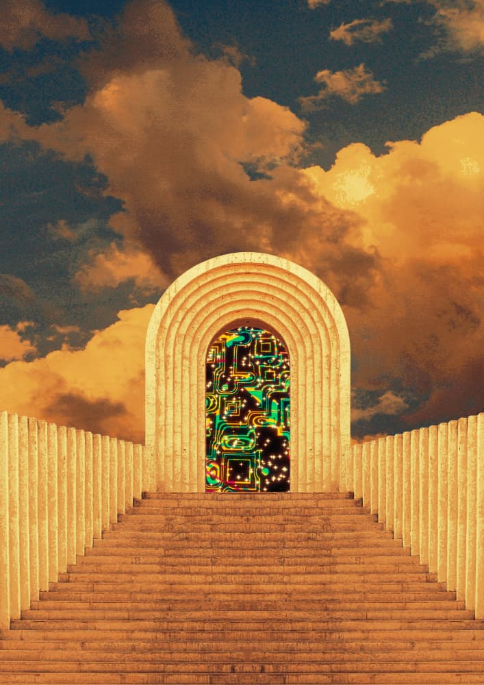 Mystical Digital Gateway by CosmoZach — canvas wall art