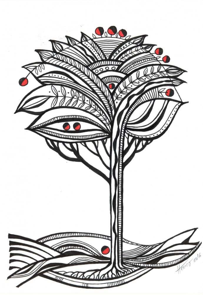 Intricate Tree Design by Aniko Hencz — canvas wall art
