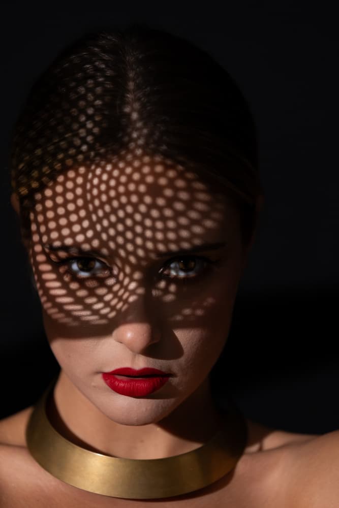 Dotted Shadow Portrait by Gila Koller — canvas wall art