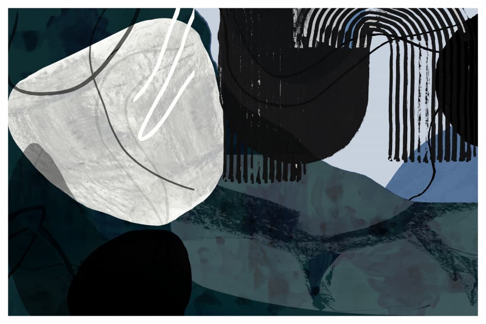 Abstract Blue Shapes by cartissi — canvas wall art