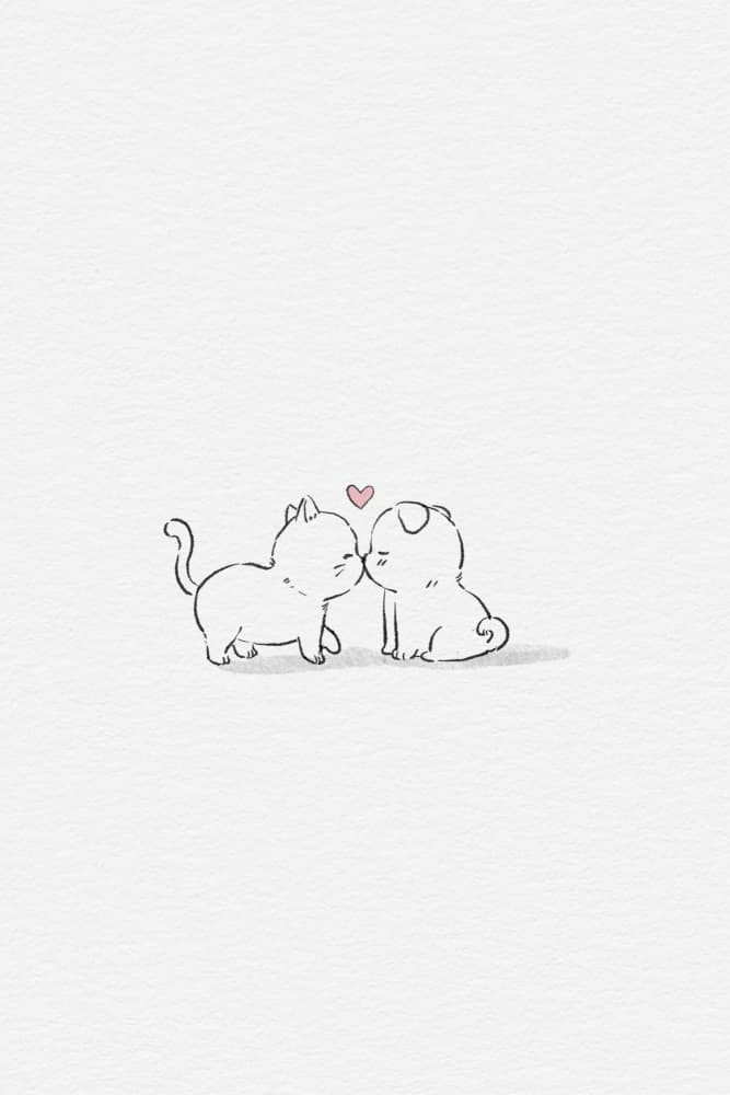 Sweet Animal Kisses by Xuan Thai — canvas wall art