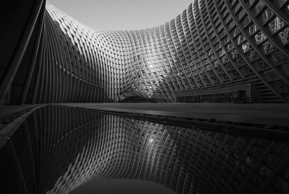 Modern Geometric Reflection by Linda Lu — canvas wall art