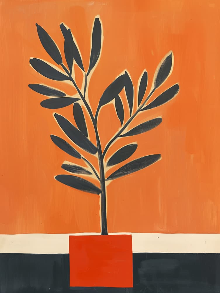 Bold Botanical Orange Hues by SHANDU — canvas wall art