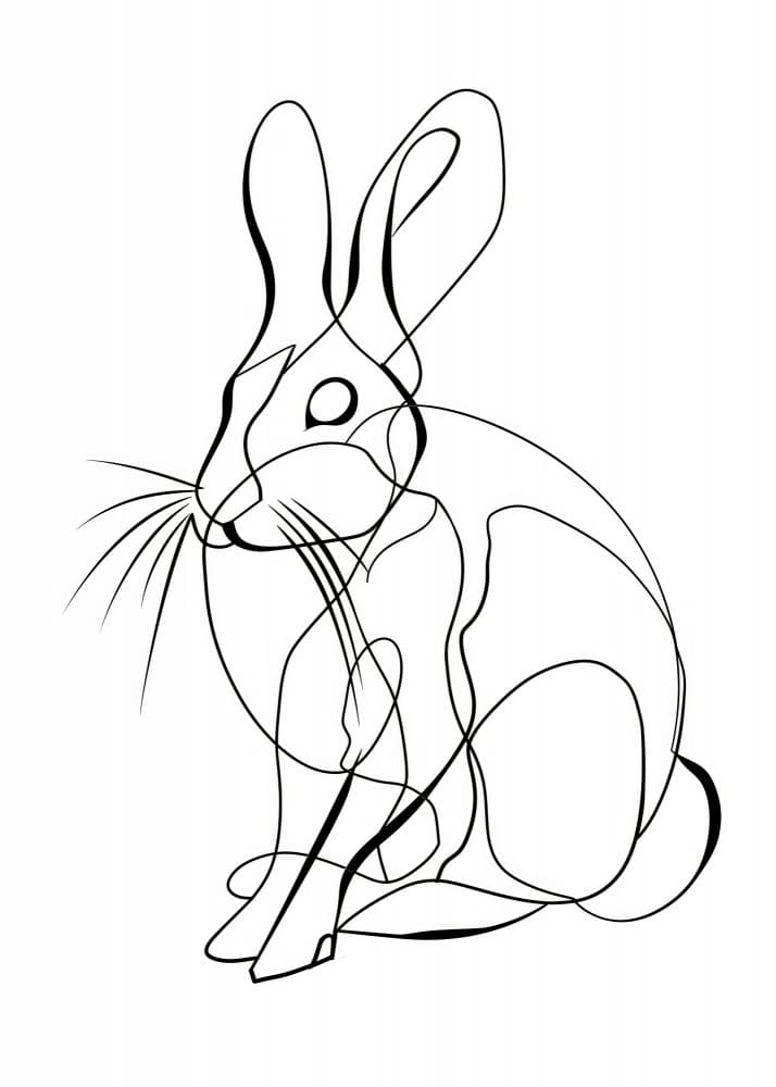 Graceful Rabbit Line Art by Justyna Jaszke — canvas wall art