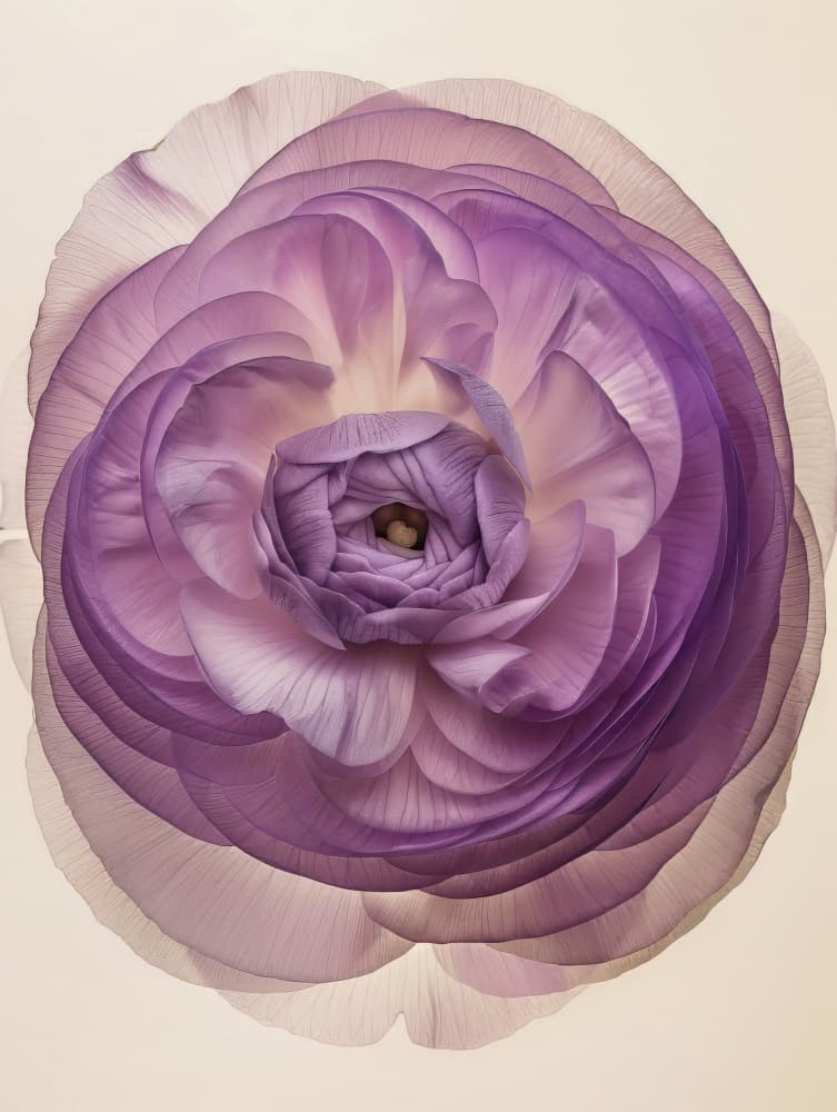 Delicate Purple Ranunculus by Bilge Paksoylu — canvas wall art