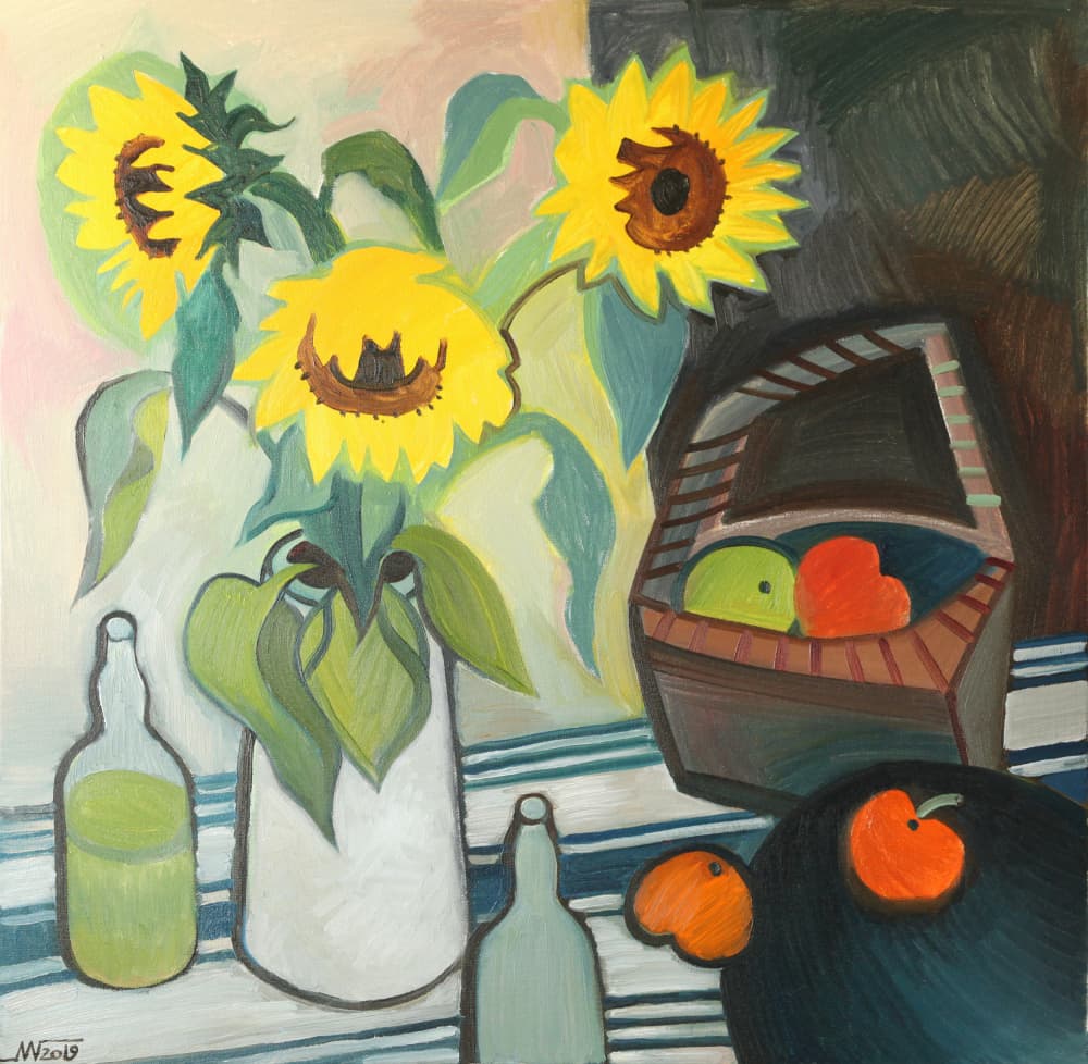 Cheerful Sunflower Harvest by Marina Gorkaeva — canvas wall art