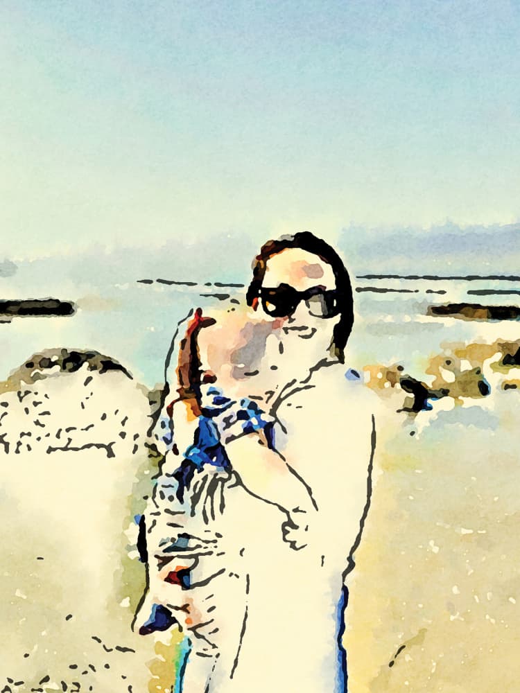 Mother And Child Beach by Breanna Megan Studio — canvas wall art