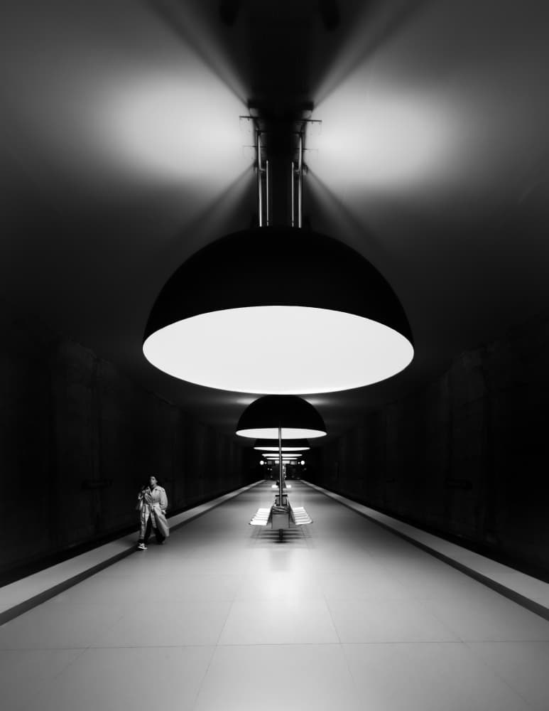 Solitary Subway Station by Andy Dauer — canvas wall art