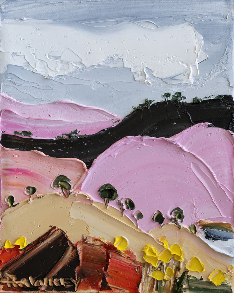 Vibrant Pink Hills by Angela Hawkey — canvas wall art