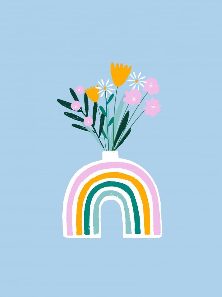 Cheerful Rainbow Bouquet by Aislinn Simmonds — canvas wall art