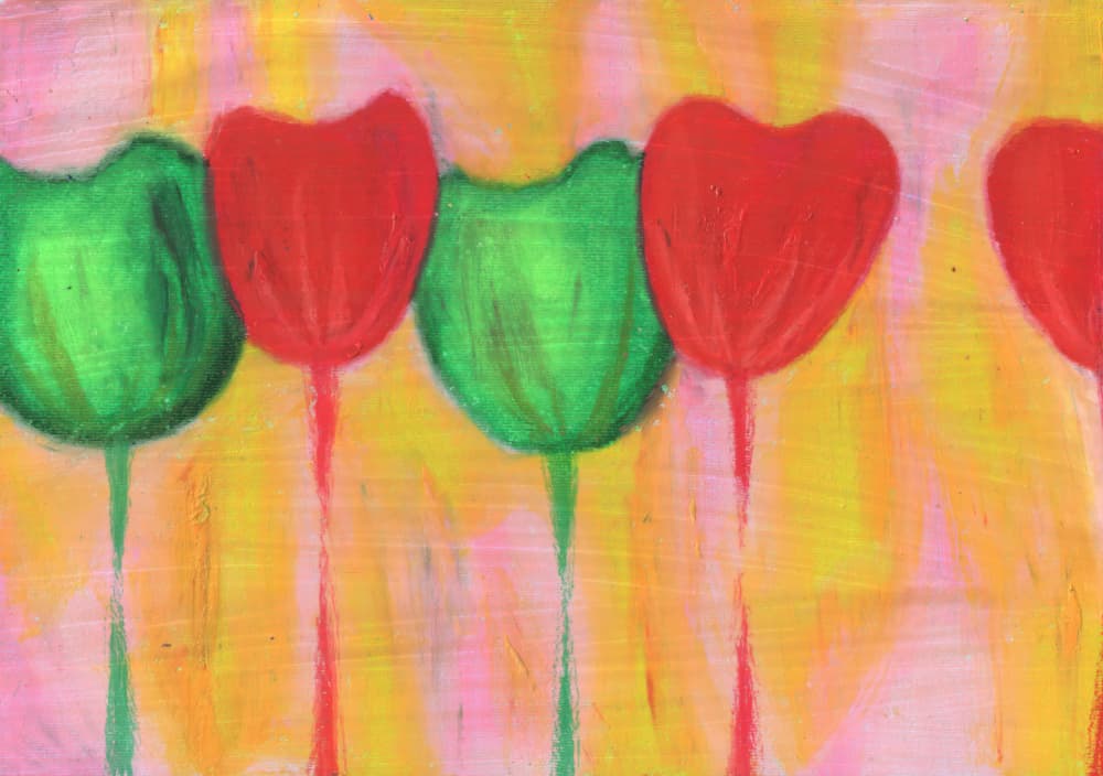 Vibrant Abstract Tulips by Kulik — canvas wall art