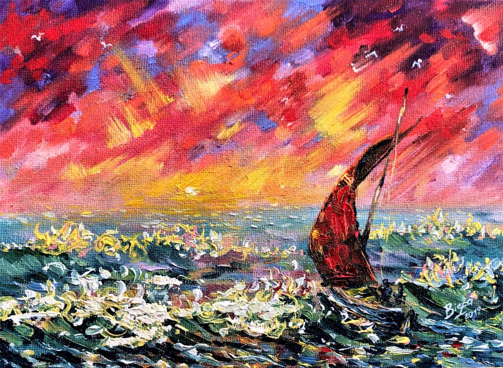 Dramatic Ocean Sunset by Anda Bieza — canvas wall art